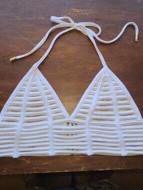 Feather11 White Multi-Strap Cutout Longline Festival Top Size S festivalcore EDM
